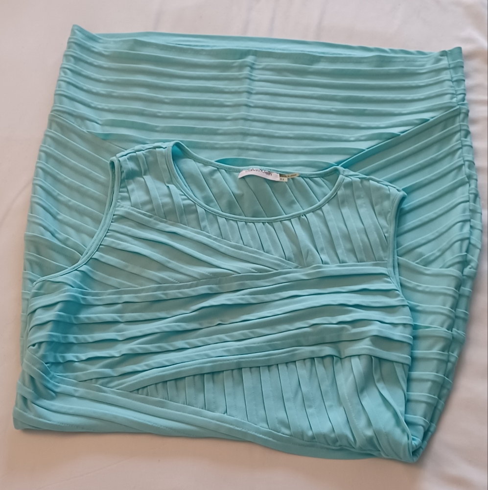 Calvin Klein Green Sheath Midi Dress Size12 - Picture 3 of 6